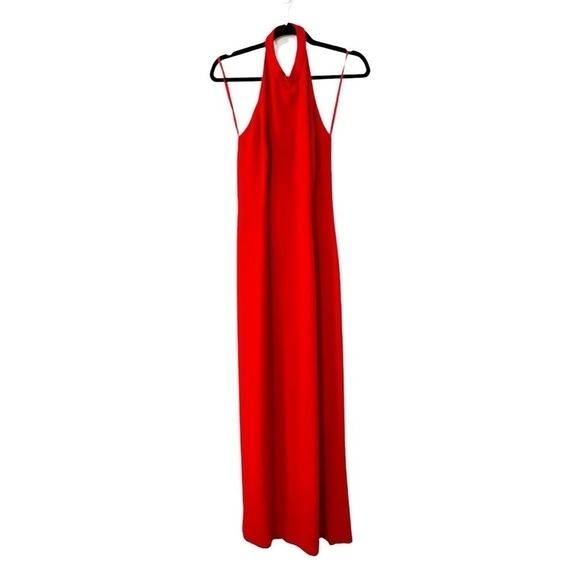 CACHE Halter Neck Rhinestone Maxi Evening Dress Red Size 10 - Picture 2 of 6